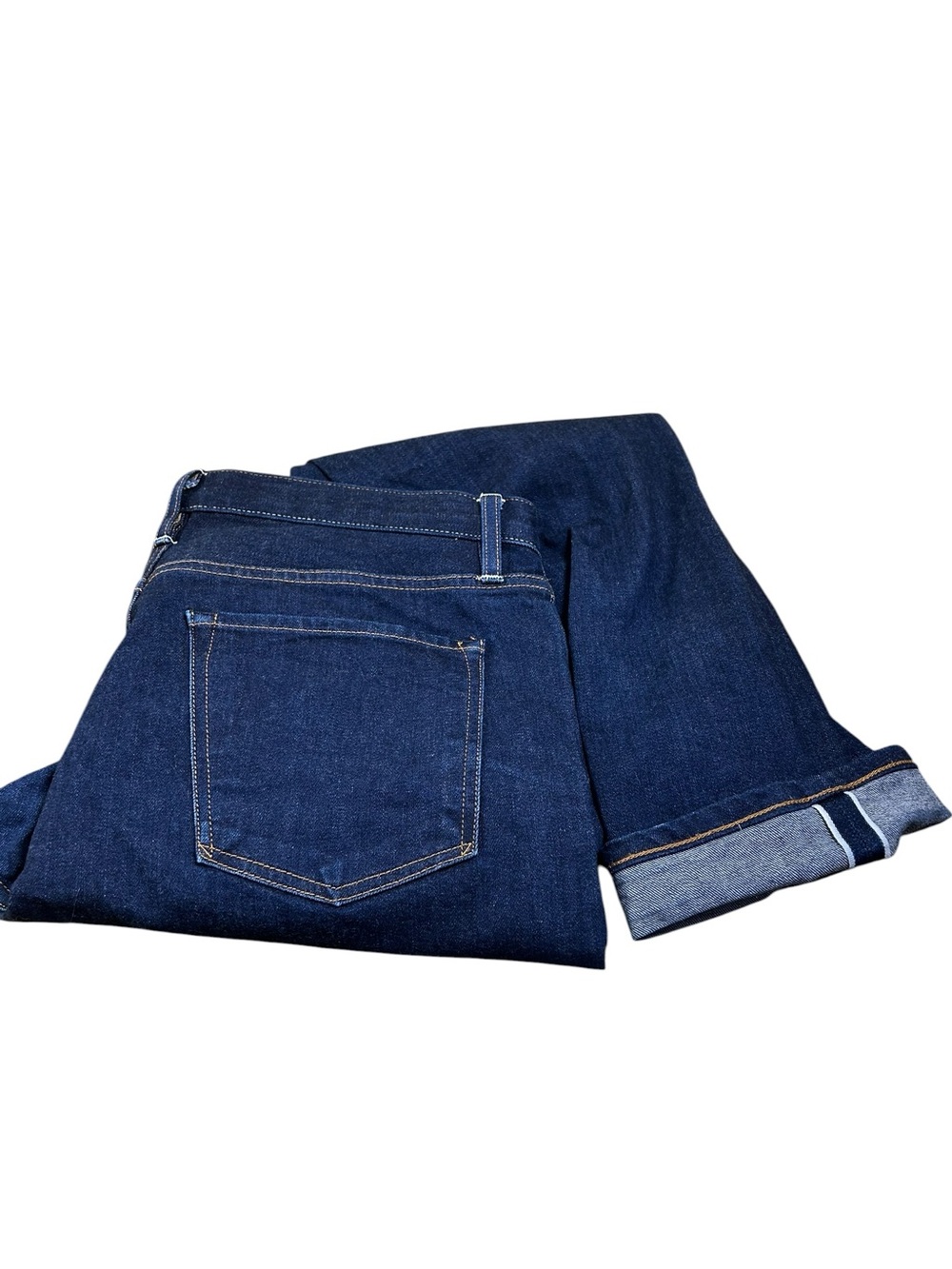 FLINT AND TINDER Jeans Dark Indigo Men’s 36x32 Stretch Selvedge Straight Tapered